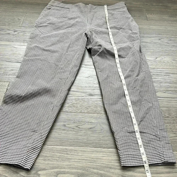 ZARA |  Brown and blue gingham patterned ankle pants - Picture 10 of 11